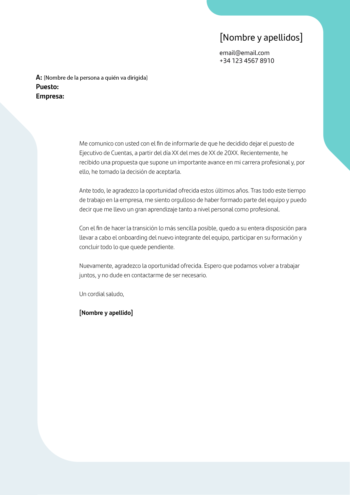 C mo hacer una carta de renuncia blog santander open academy