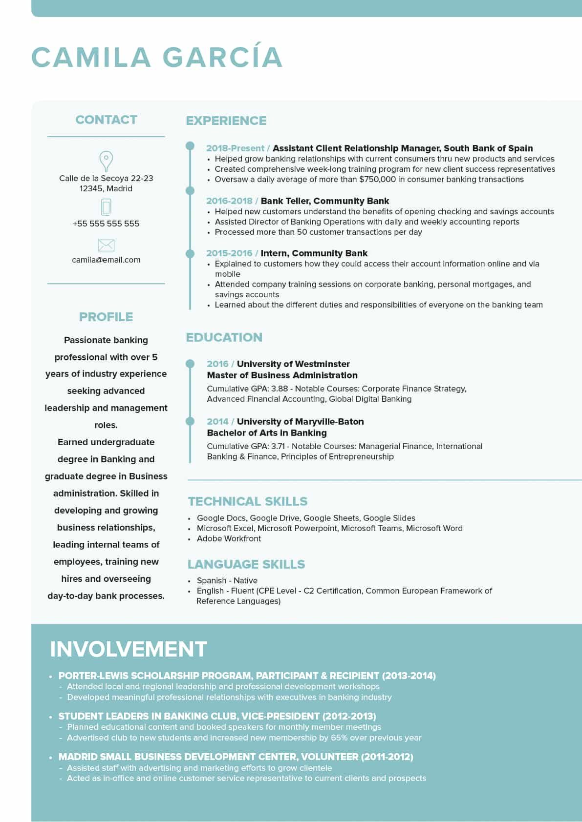 CV en inglés ejemplos Blog Santander Open Academy