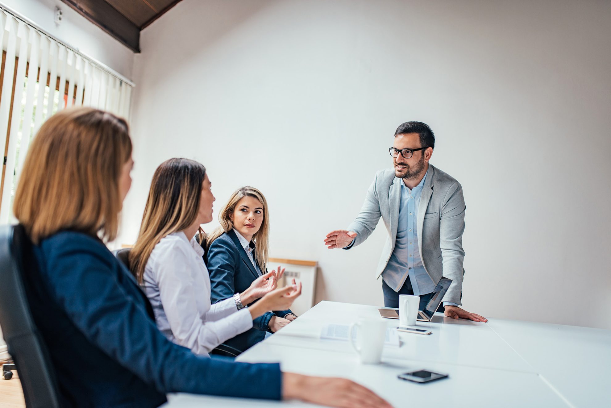 1135494545 Team leader on a business meeting.